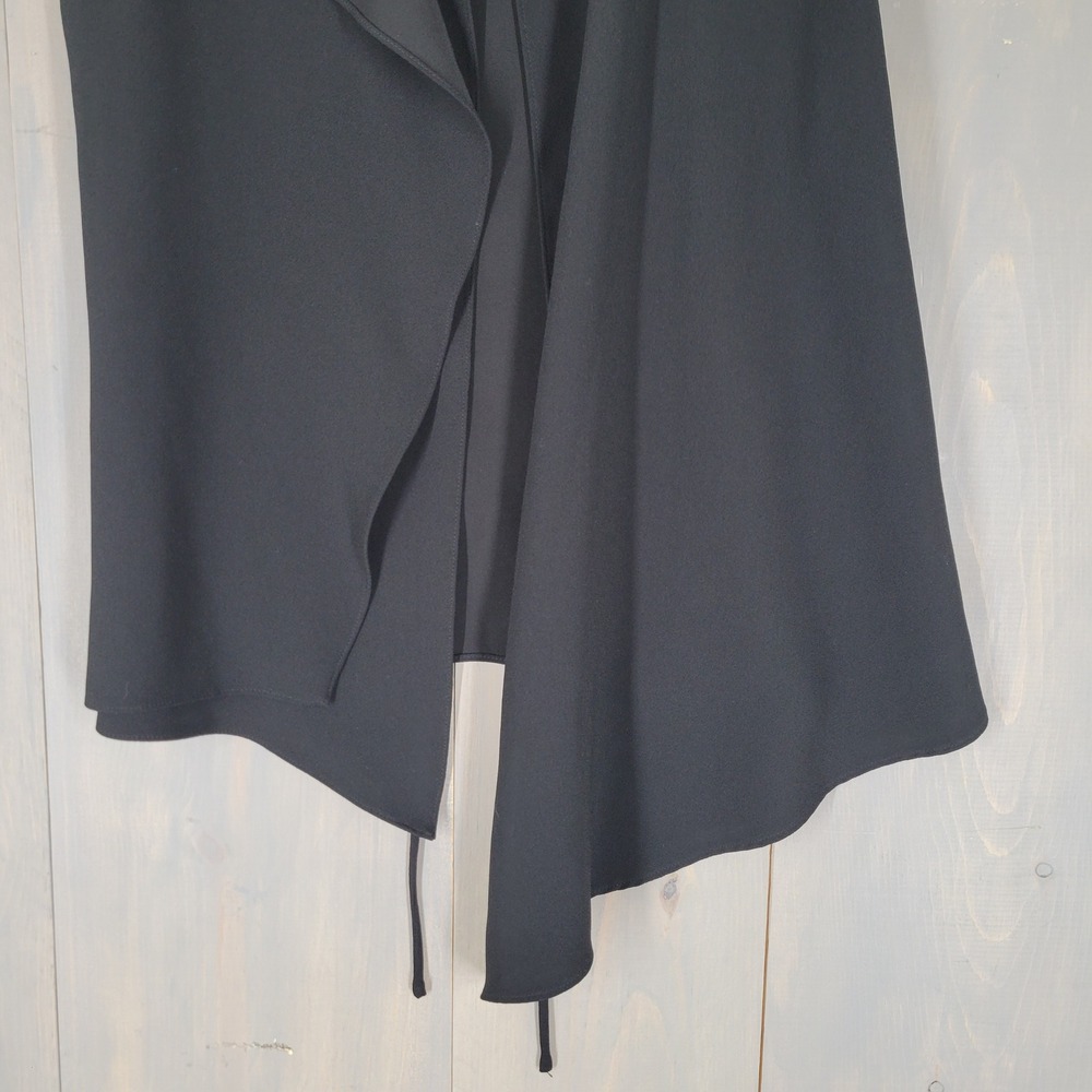 Zara Woman Vest Women Small Black Open Front Drape Waterfall Tie Back Sleeveless - Picture 3 of 8